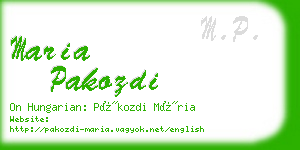 maria pakozdi business card